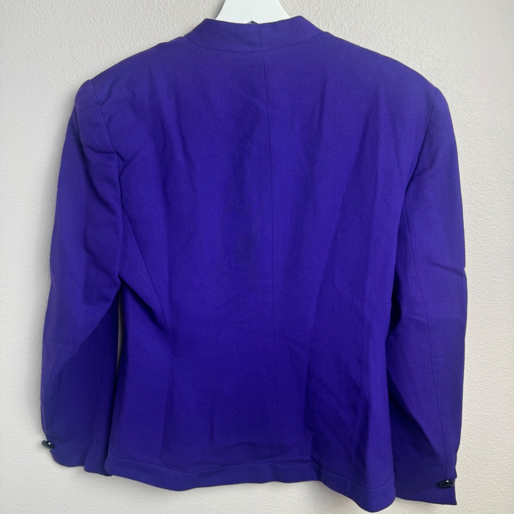 Christian Dior Vintage Skirt Suit 8 Regular Purple Wool Asymmetrical 80s - 90s - Picture 10 of 13